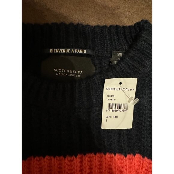 Scotch & Soda Chunky Oversized Striped Crewneck Sweater NWT - Picture 4 of 8